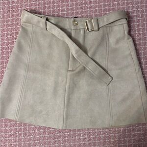 Elegant Tan Skirt with Belt